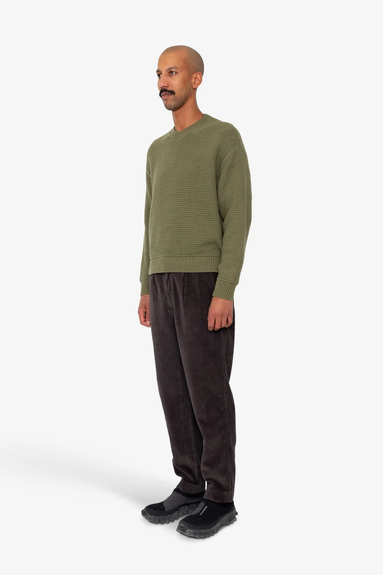Drop Shoulder Crew - Olive sold by Folk product image thumbnail 3