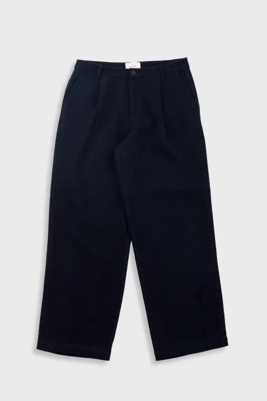 Wide Fit Trouser - Ash Navy Brushed Twill sold by Folk