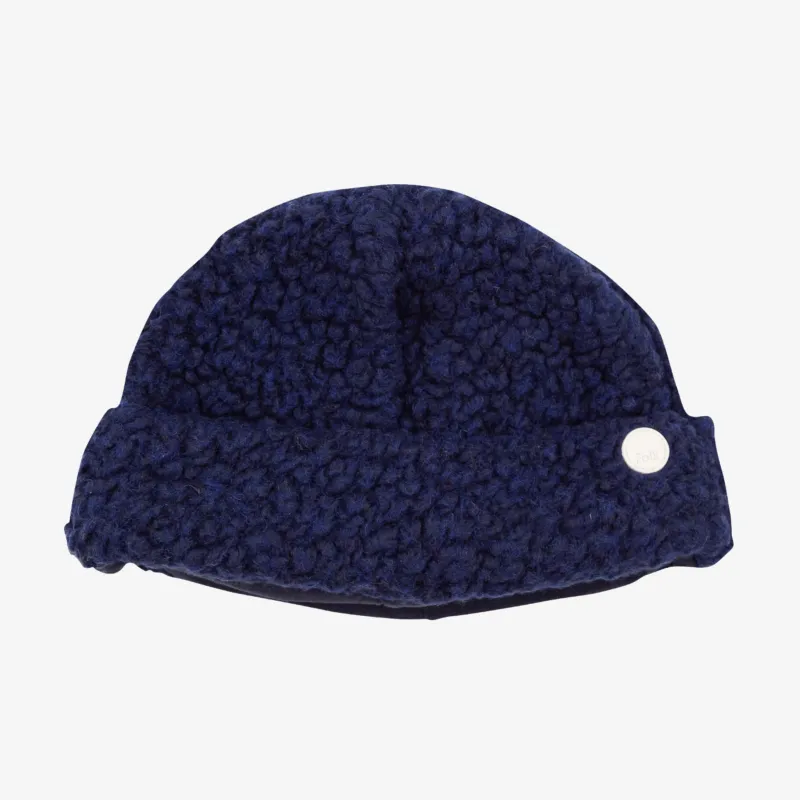 Fleece Beanie - Navy Wool made by Folk
