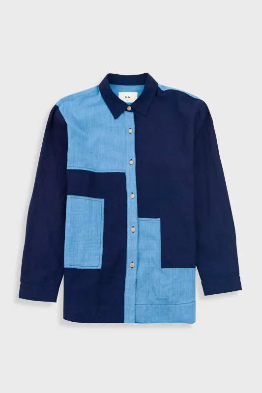 Boyfriend Shirt - Indigo Patchwork sold by Folk