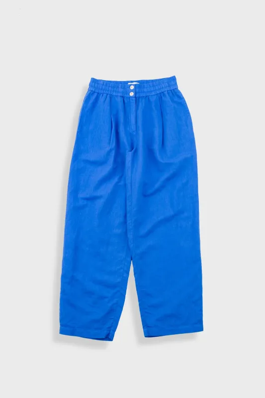 Drawcord Baggy Pants - Washed Cobalt sold by Folk