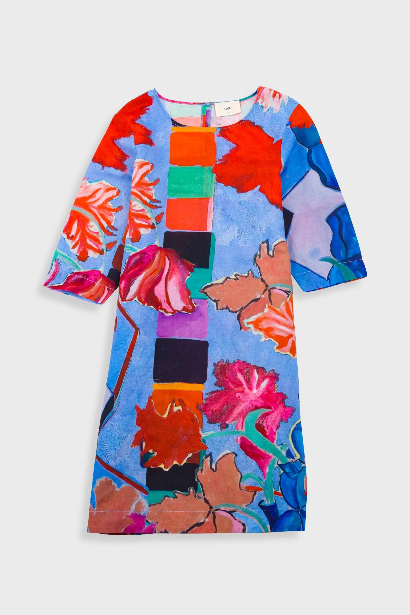 Joana Day Dress - Blue Tulip Print sold by Folk