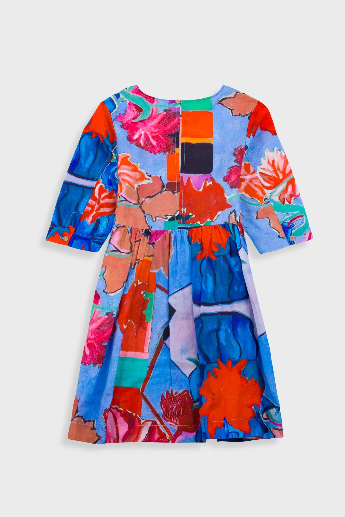Joana Day Dress - Blue Tulip Print sold by Folk product image thumbnail 3