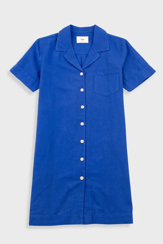 Shirt Dress - Washed Cobalt made by Folk