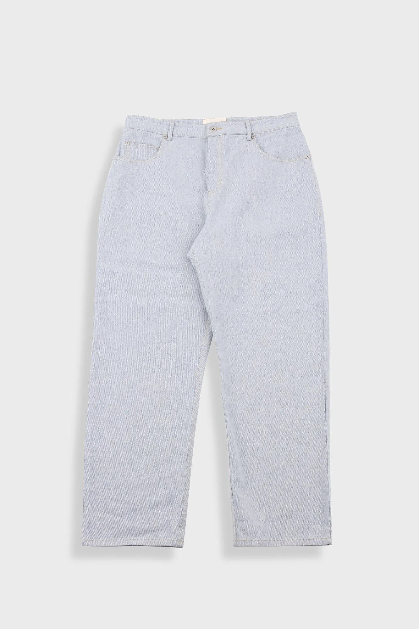 Barrel Leg Trouser - Ice Blue Twill Denim sold by Folk