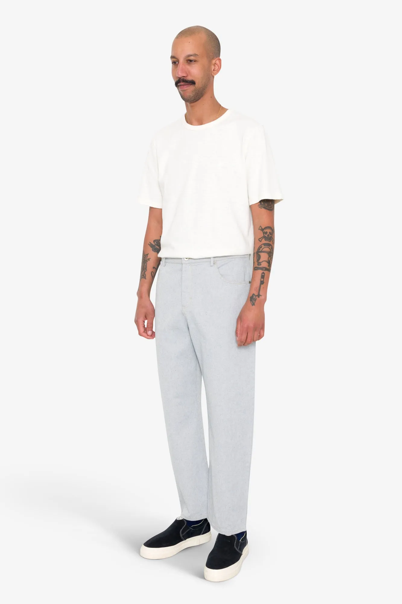 Barrel Leg Trouser - Ice Blue Twill Denim sold by Folk product image thumbnail 3
