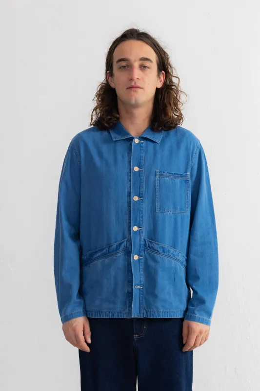 Meyer Shirt Jacket - Herringbone Denim sold by Folk
