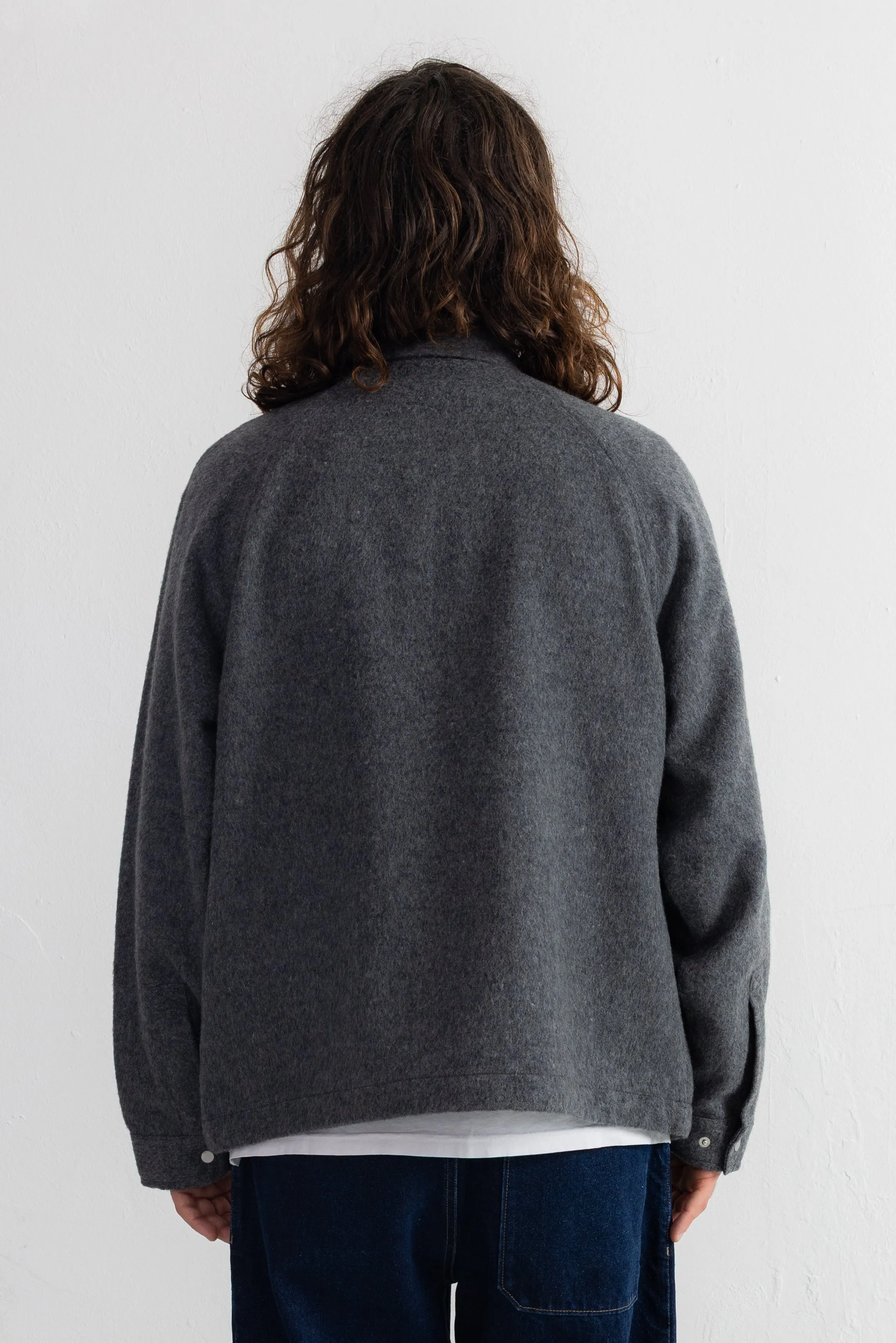 Cropped Winter Coat - Charcoal Wool sold by Folk product image thumbnail 4