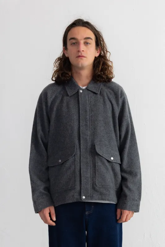 Cropped Winter Coat - Charcoal Wool sold by Folk