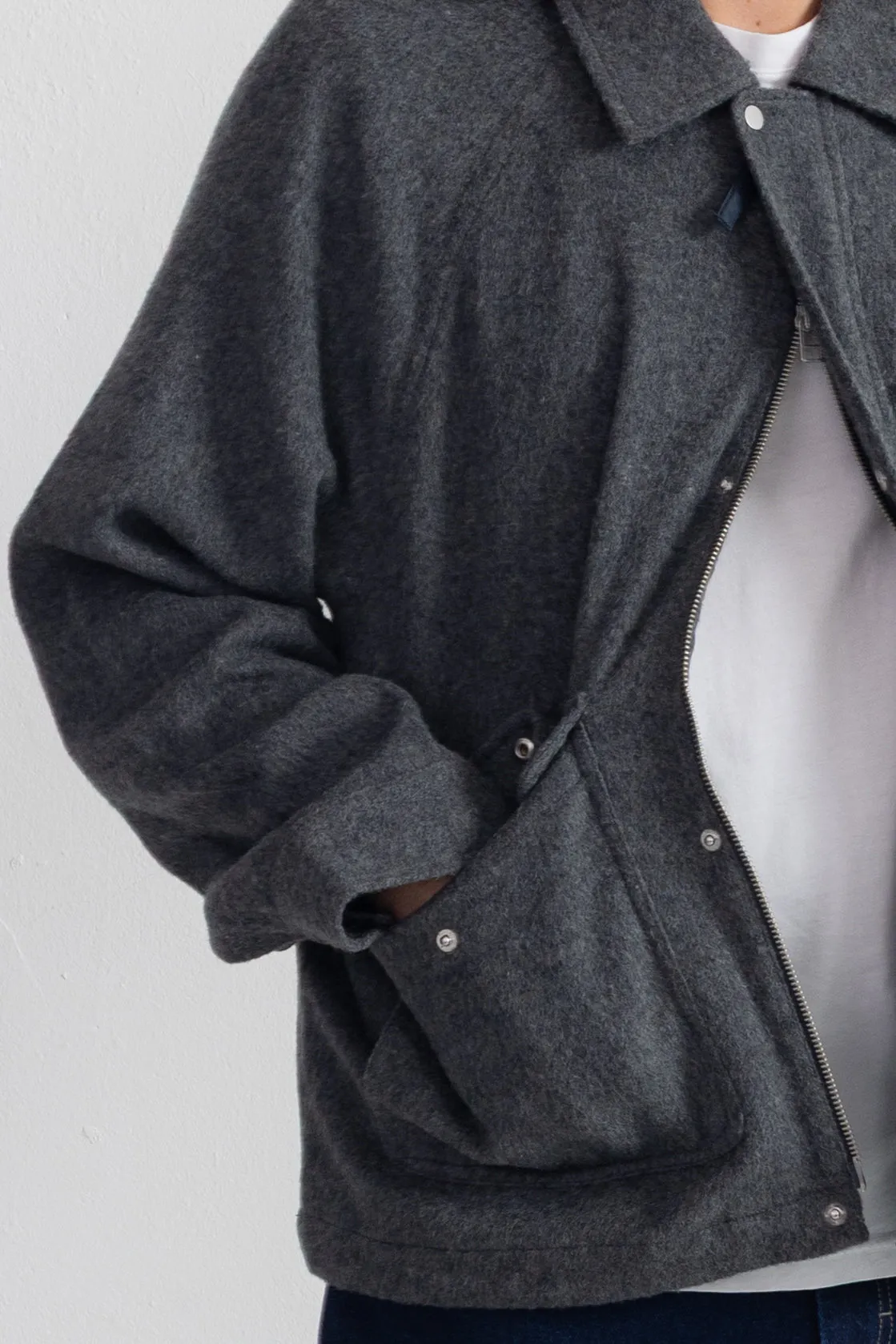 Cropped Winter Coat - Charcoal Wool sold by Folk product image thumbnail 5