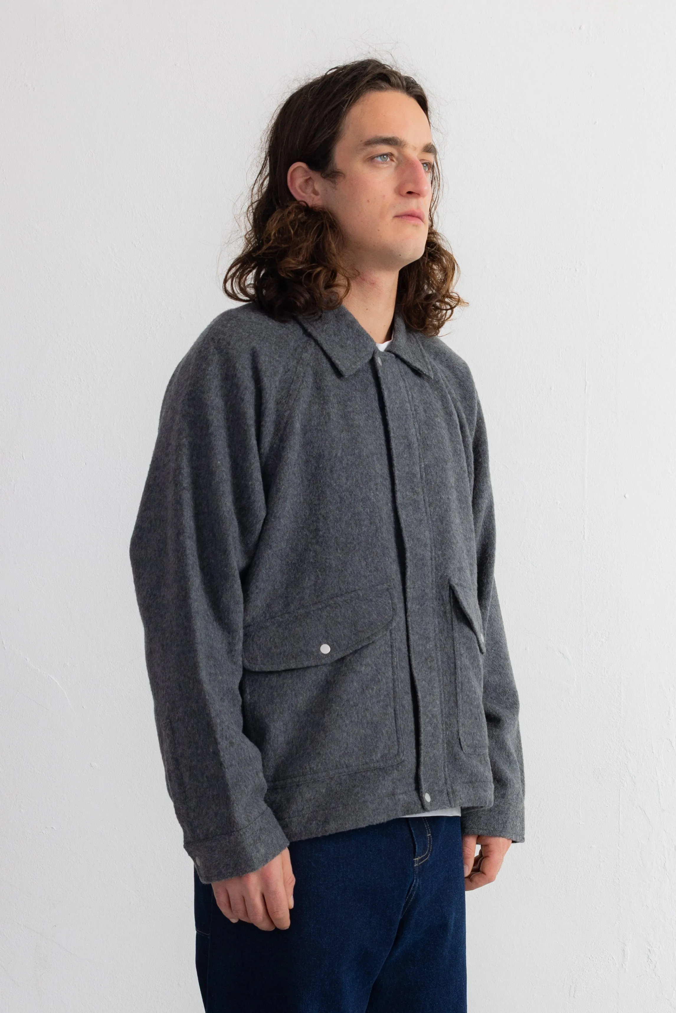 Cropped Winter Coat - Charcoal Wool sold by Folk product image thumbnail 2