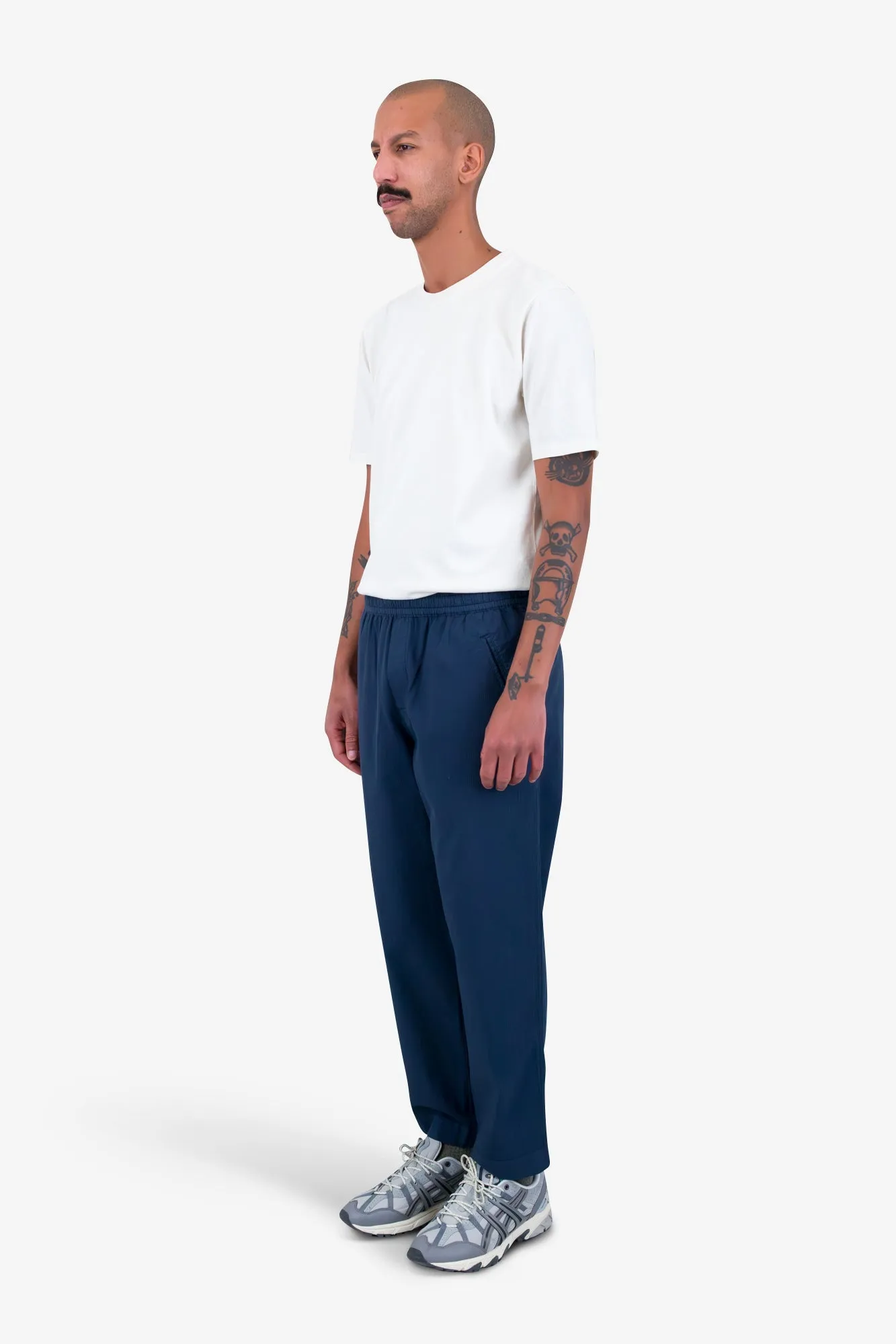 Drawcord Assembly Pant - Navy Mini Stripe sold by Folk product image thumbnail 3