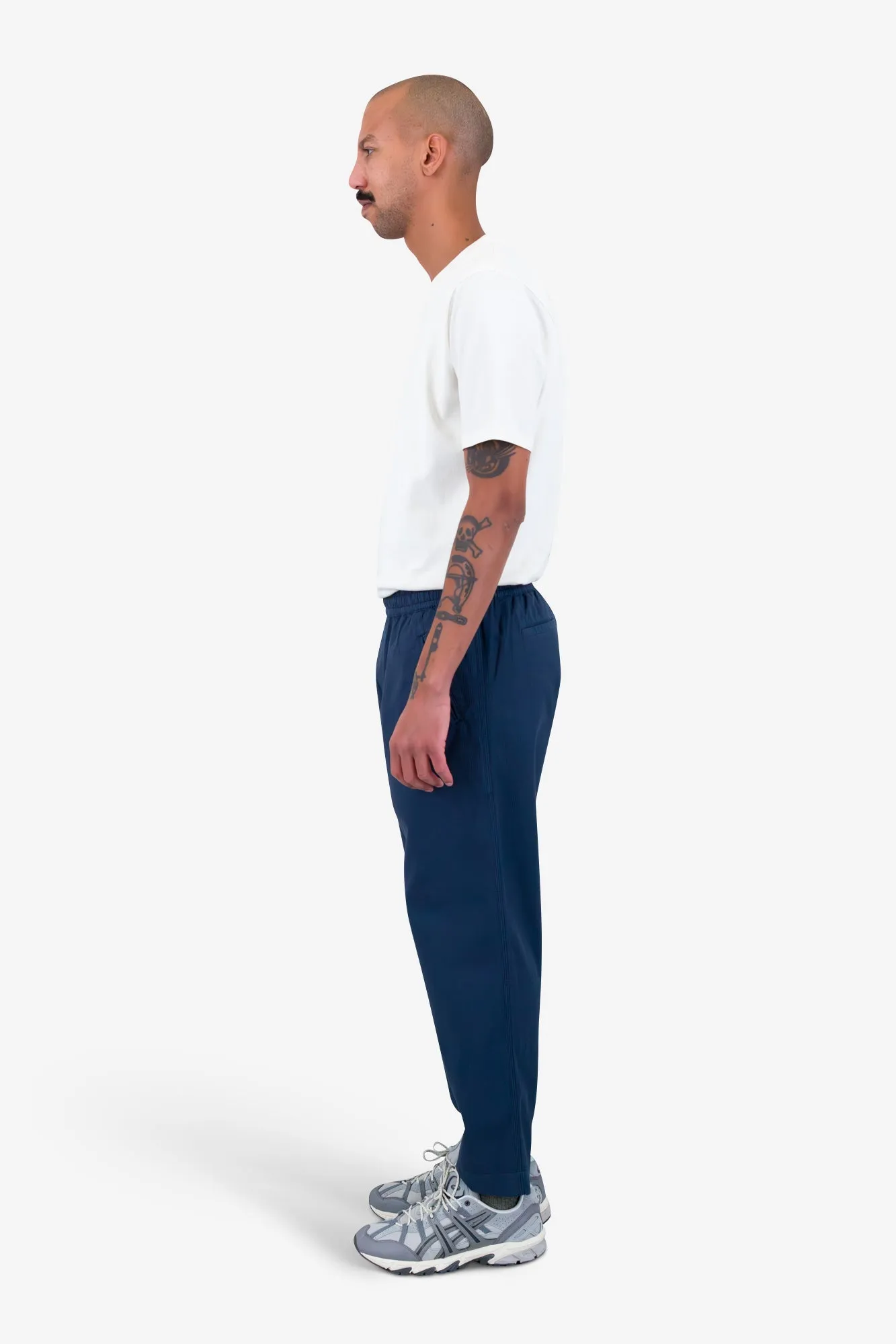 Drawcord Assembly Pant - Navy Mini Stripe sold by Folk product image thumbnail 4