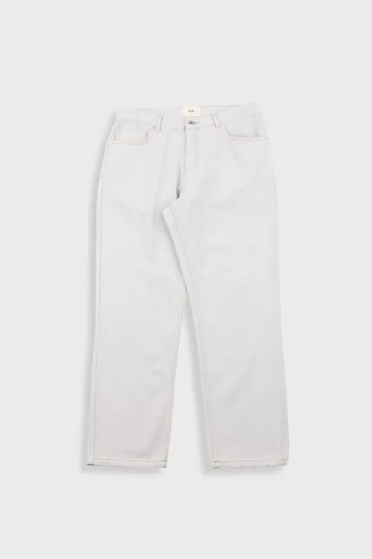 5 Pocket Trouser - Soft Grey Denim sold by Folk