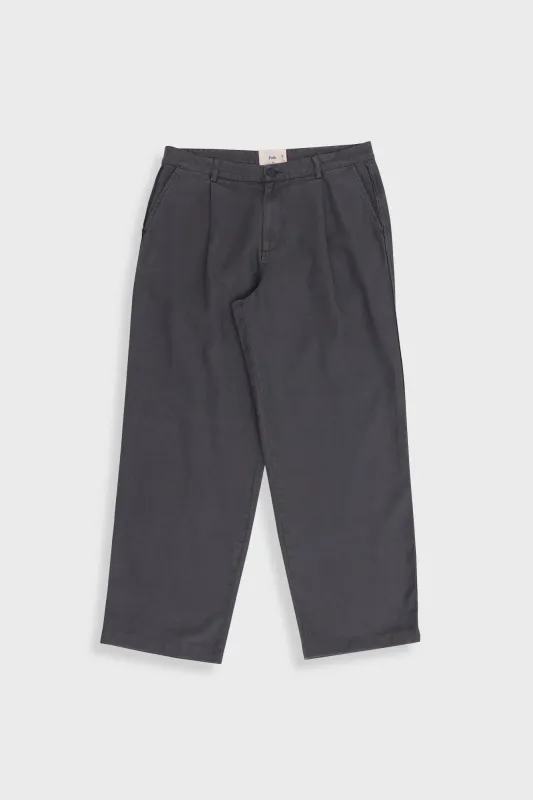 Wide Fit Trouser - Charcoal Hemp Canvas made by Folk