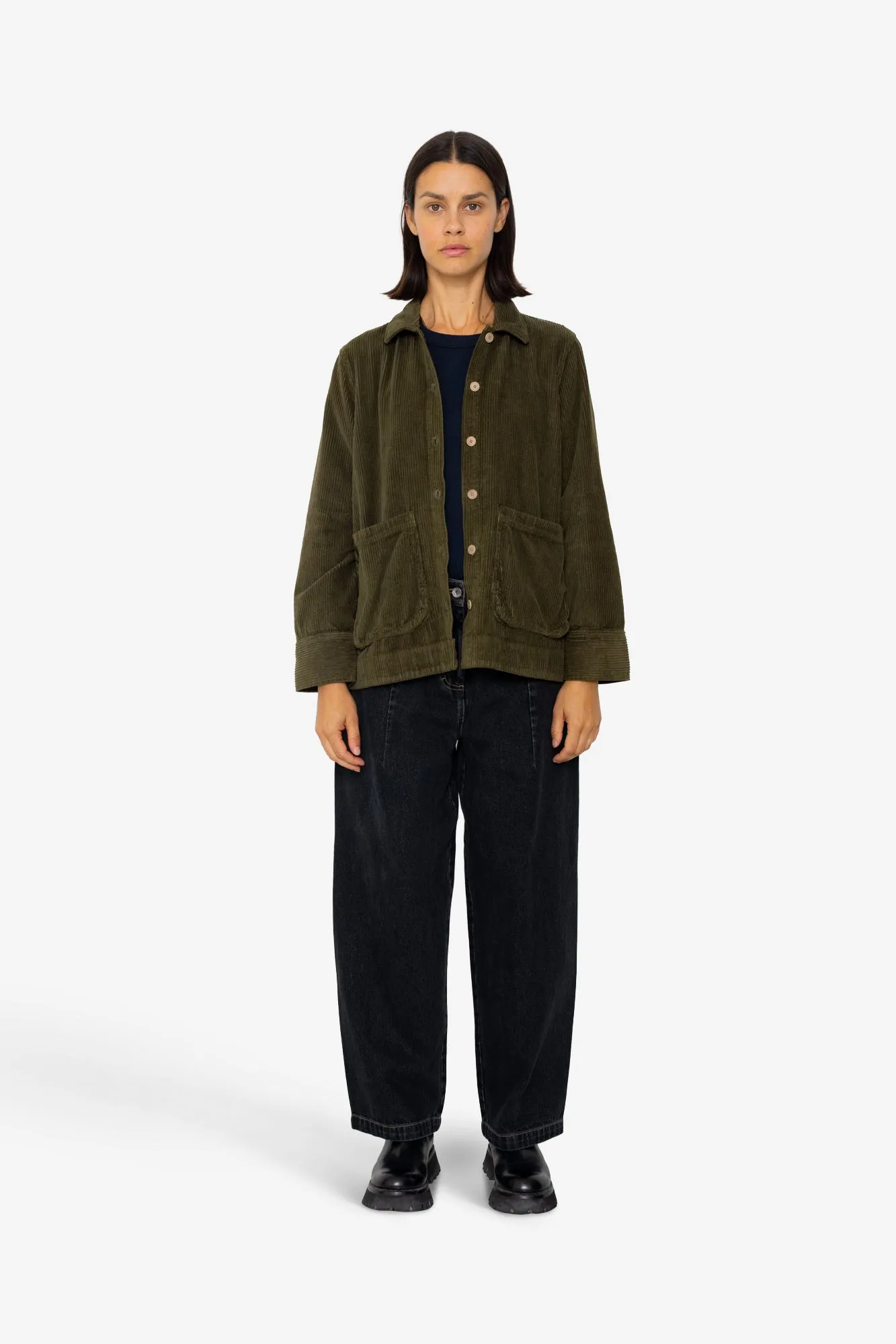 Pleated Shirt - Olive Cord sold by Folk product image thumbnail 2