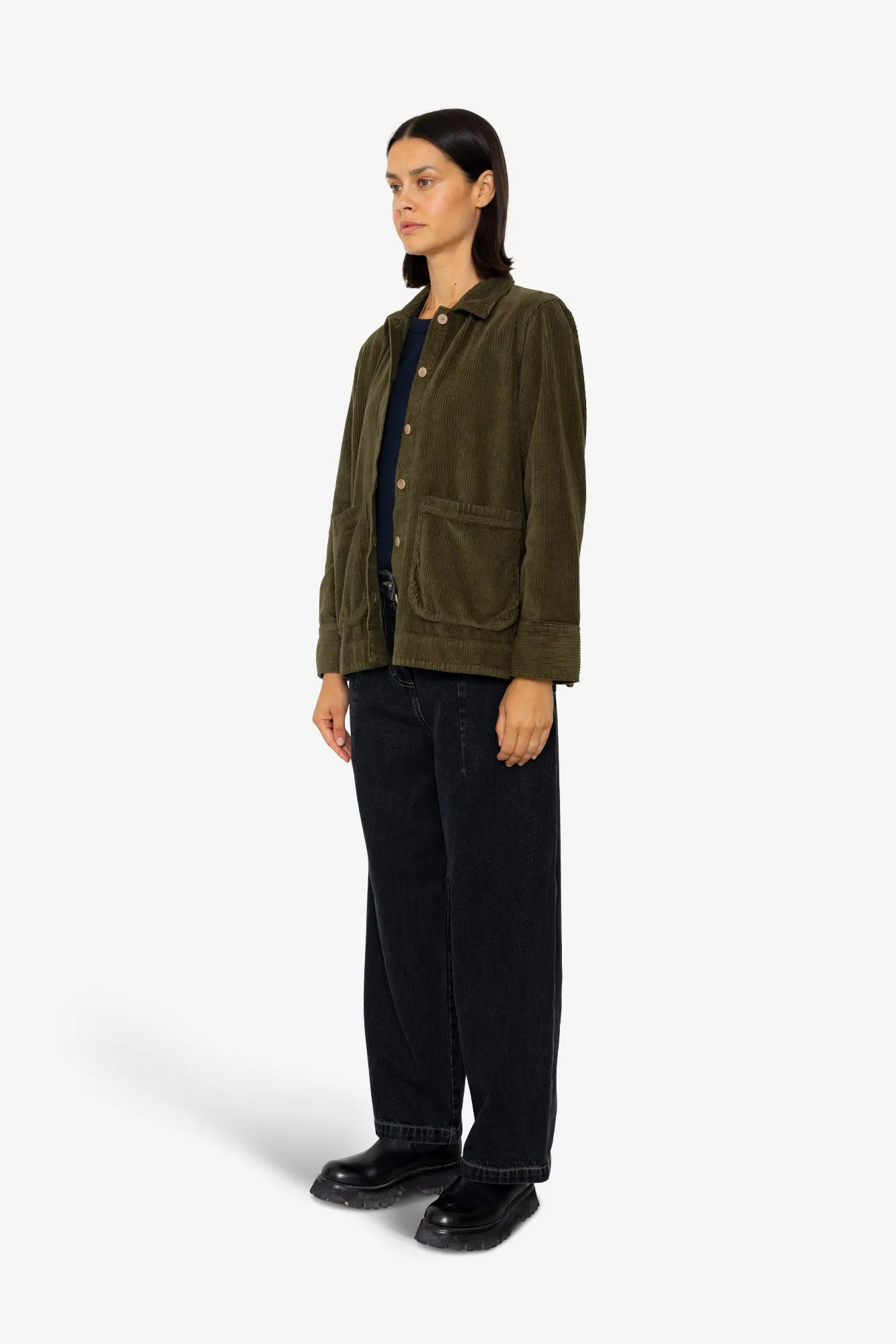Pleated Shirt - Olive Cord sold by Folk product image thumbnail 3