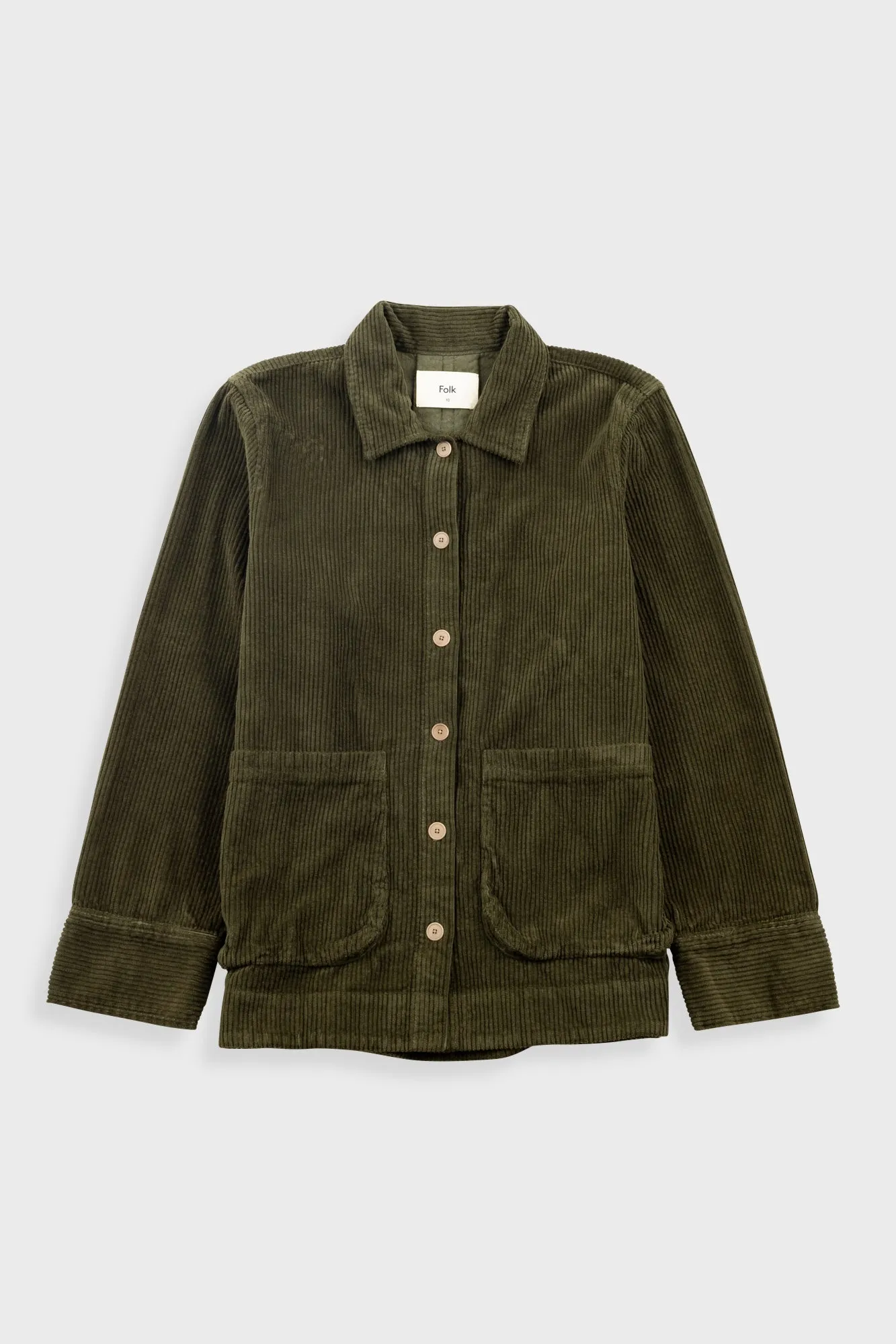 Pleated Shirt - Olive Cord sold by Folk