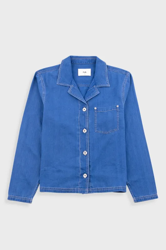 Worker Overshirt - Denim Herringbone sold by Folk