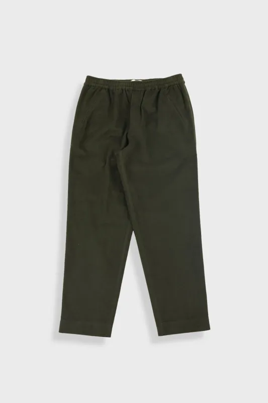 Drawcord Assembly Pant - Dark Olive Moleskin sold by Folk