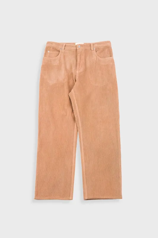 Barrel Leg Trouser - Mink Chunky Cord made by Folk