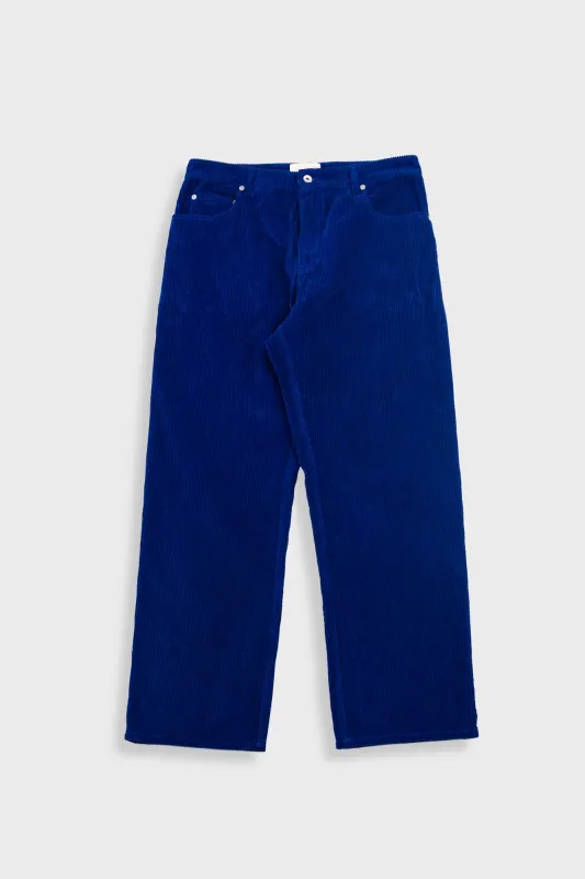Barrel Leg Trouser - Rich Navy Chunky Cord sold by Folk