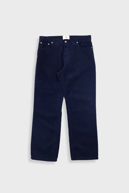 5 Pocket Trouser - Navy Cord sold by Folk