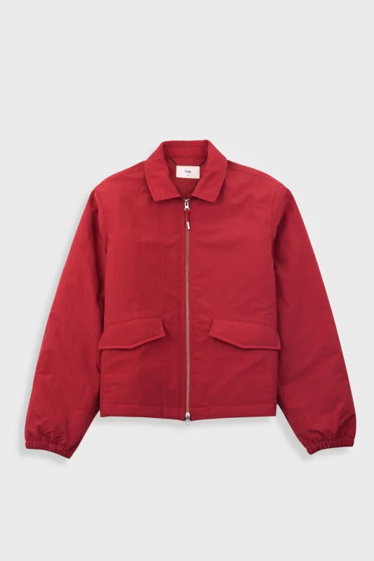 Wadded Bomber - Crimson Ripstop Nylon made by Folk