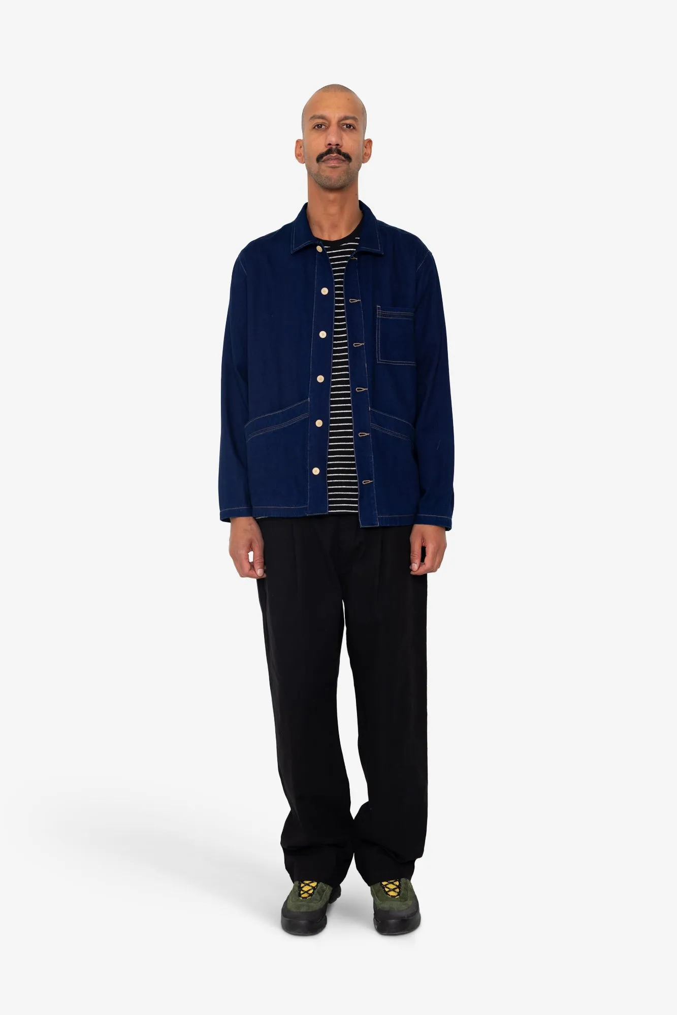 Meyer Shirt Jacket - Deep Denim Herringbone sold by Folk product image thumbnail 3