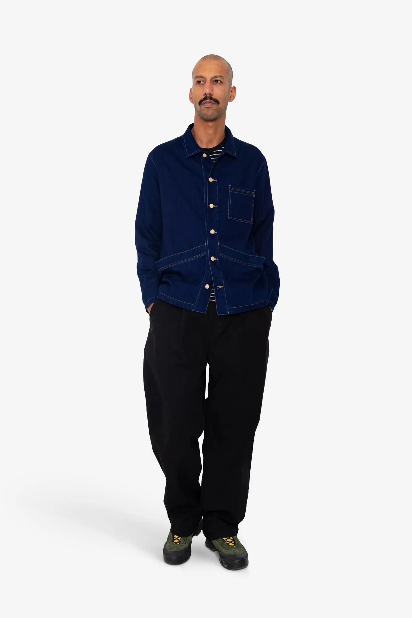 Meyer Shirt Jacket - Deep Denim Herringbone sold by Folk product image thumbnail 2