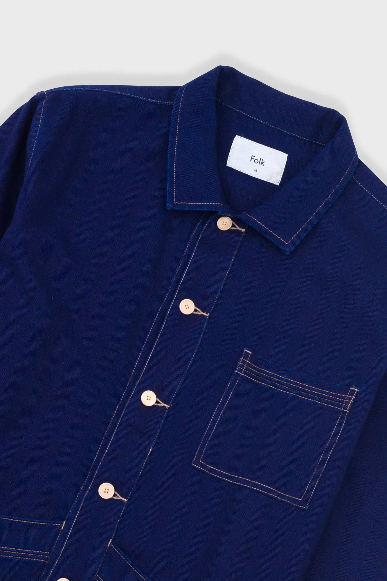 Meyer Shirt Jacket - Deep Denim Herringbone sold by Folk product image thumbnail 5