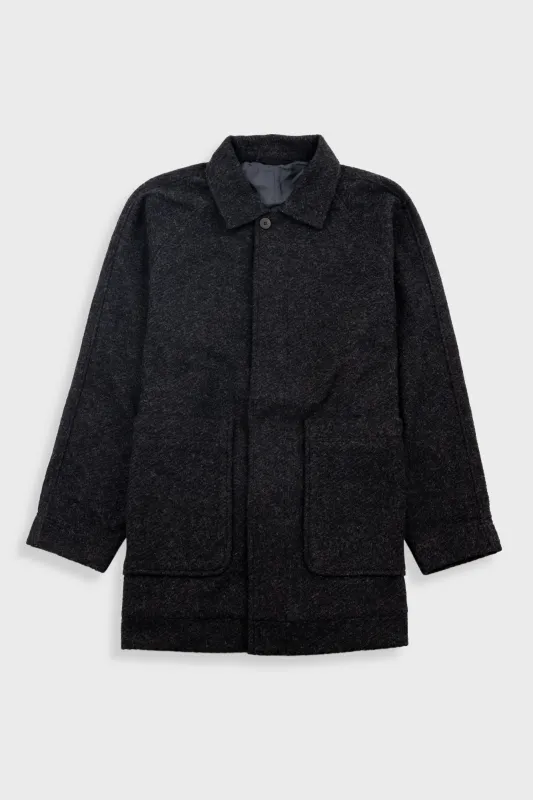 Car Coat - Charcoal Wool Twill sold by Folk