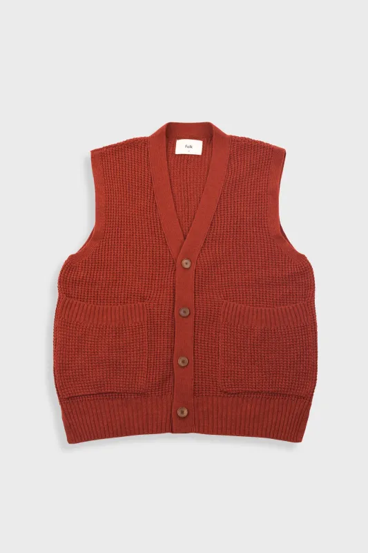 Waffle Vest - Crimson made by Folk