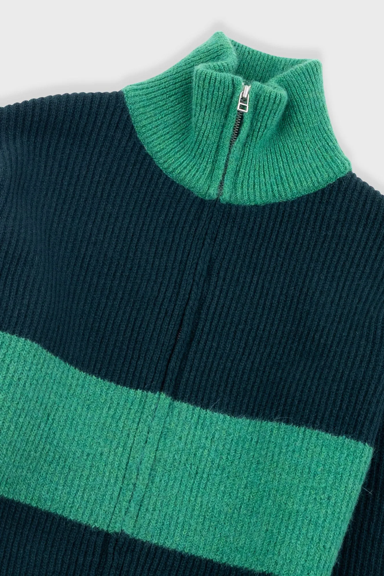 Zip Through Jumper - Dark Green Bright Green sold by Folk product image thumbnail 5