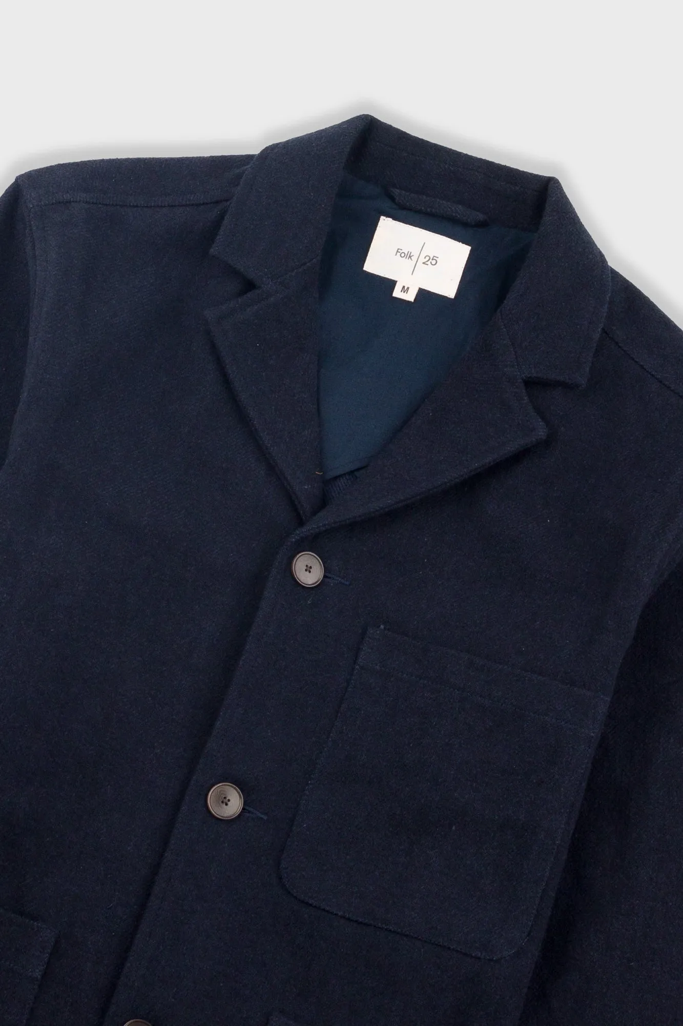 Wide Fit Blazer - Ash Navy Brushed Twill sold by Folk product image thumbnail 5