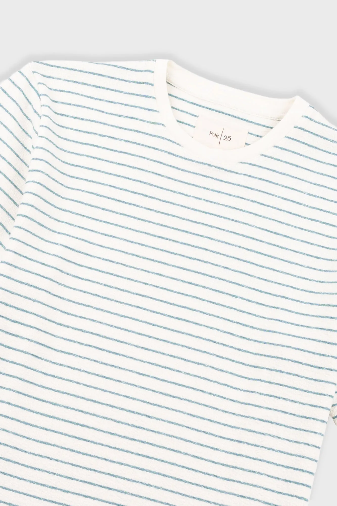 Short Sleeve Textured Stripe T-Shirt - Ecru / Misty Green sold by Folk product image thumbnail 5