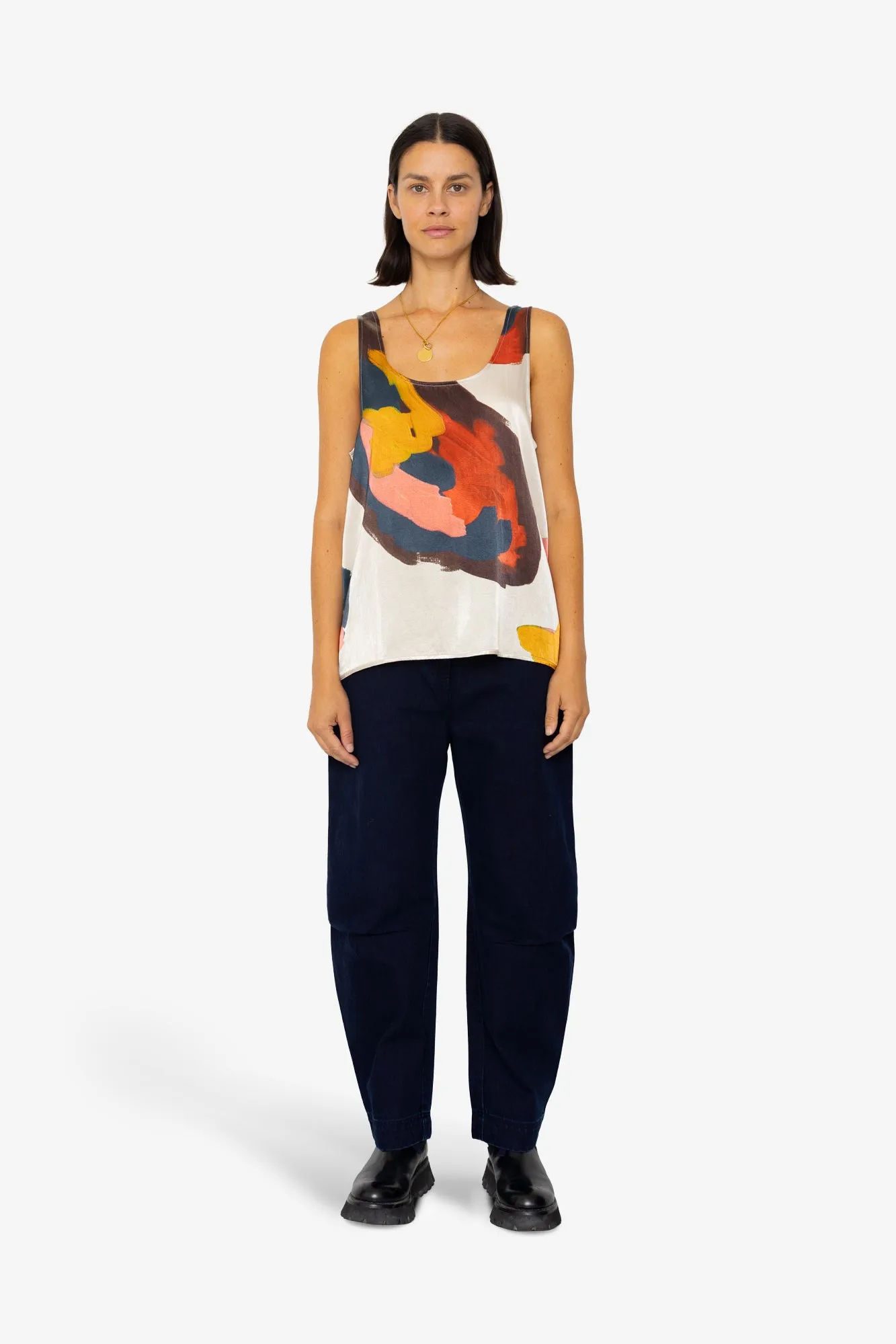 Scoop Back Vest - Impasto Print Satin sold by Folk product image thumbnail 2