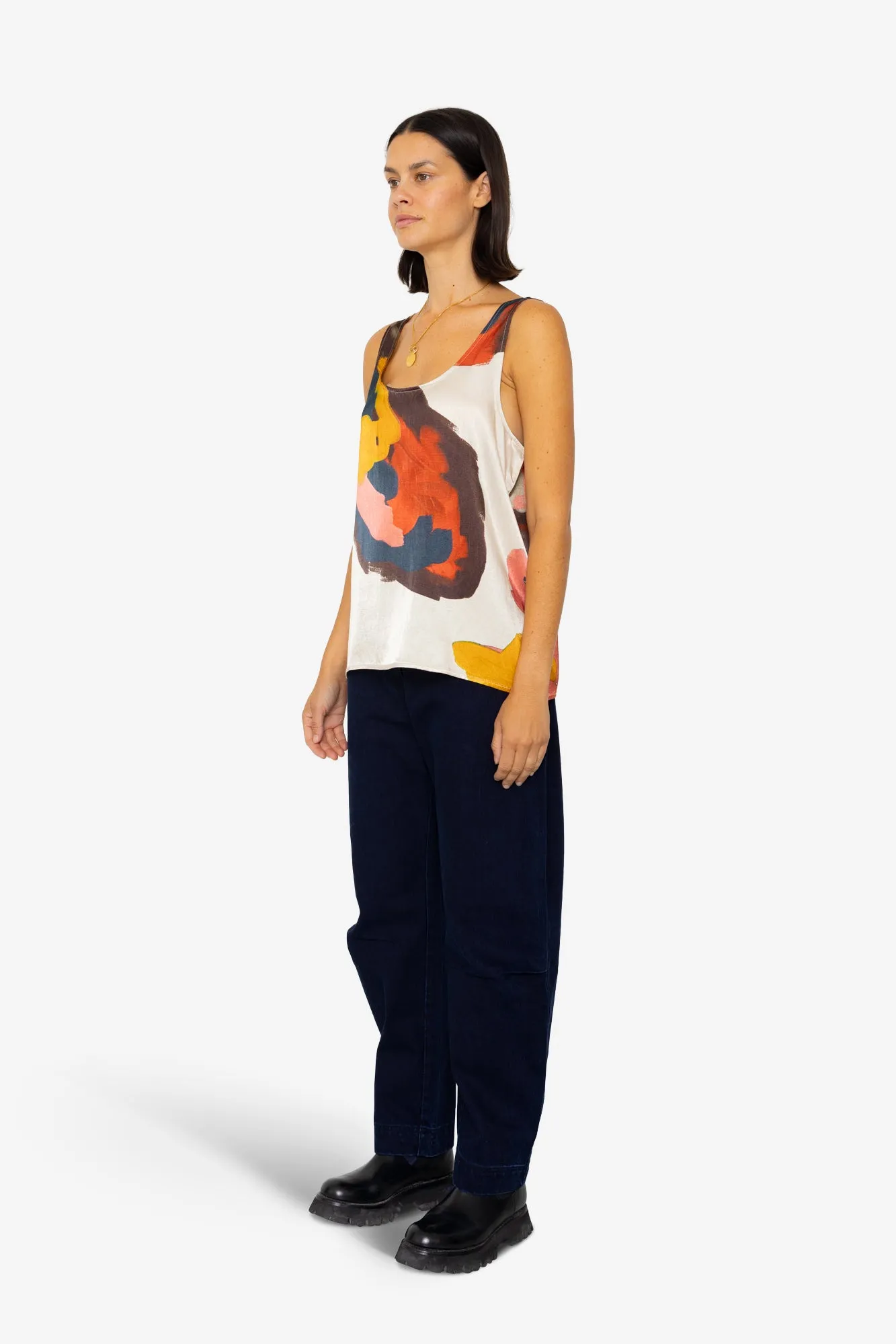 Scoop Back Vest - Impasto Print Satin sold by Folk product image thumbnail 3