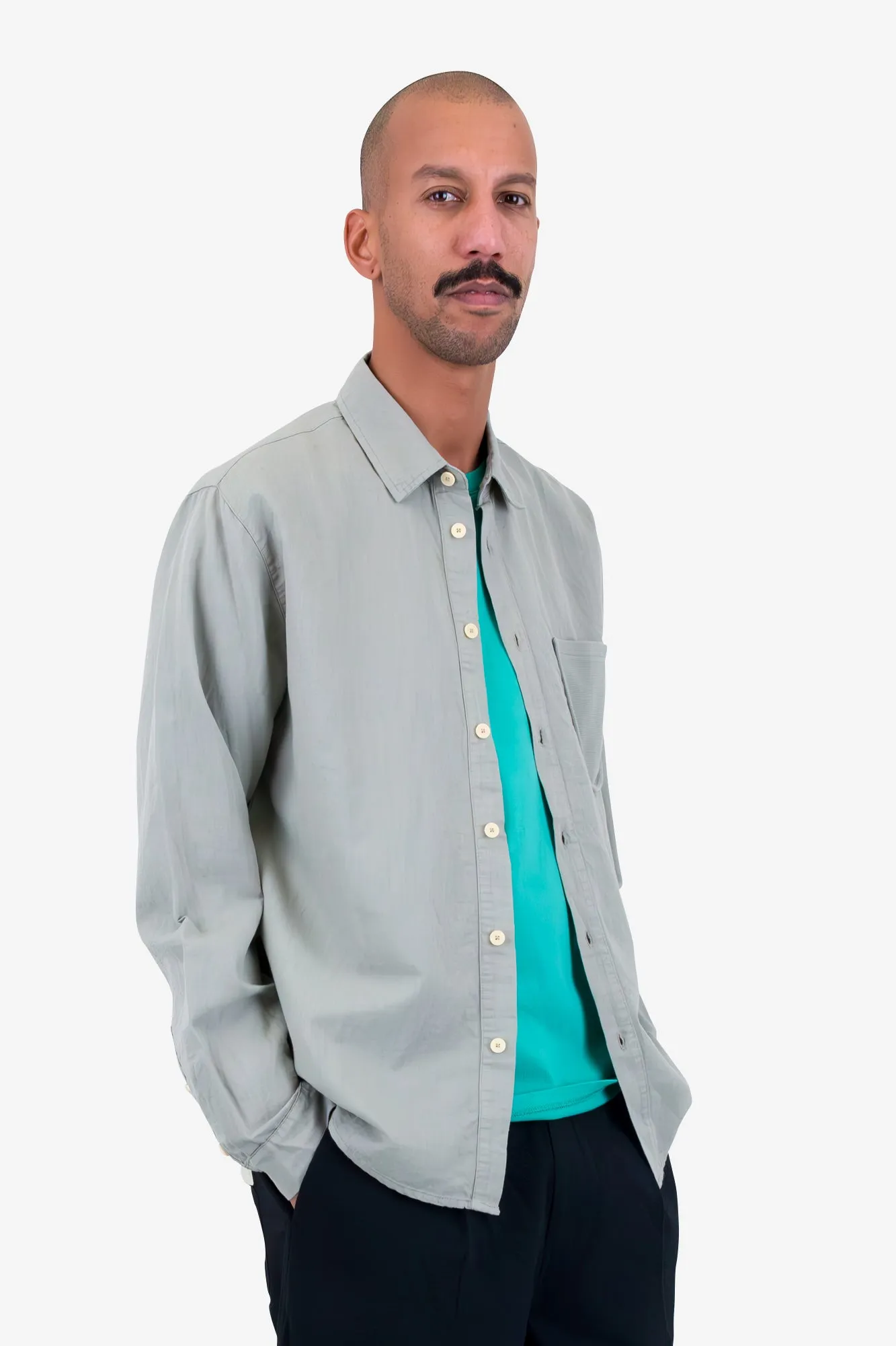 Contrast Pocket Shirt - Sage sold by Folk product image thumbnail 5