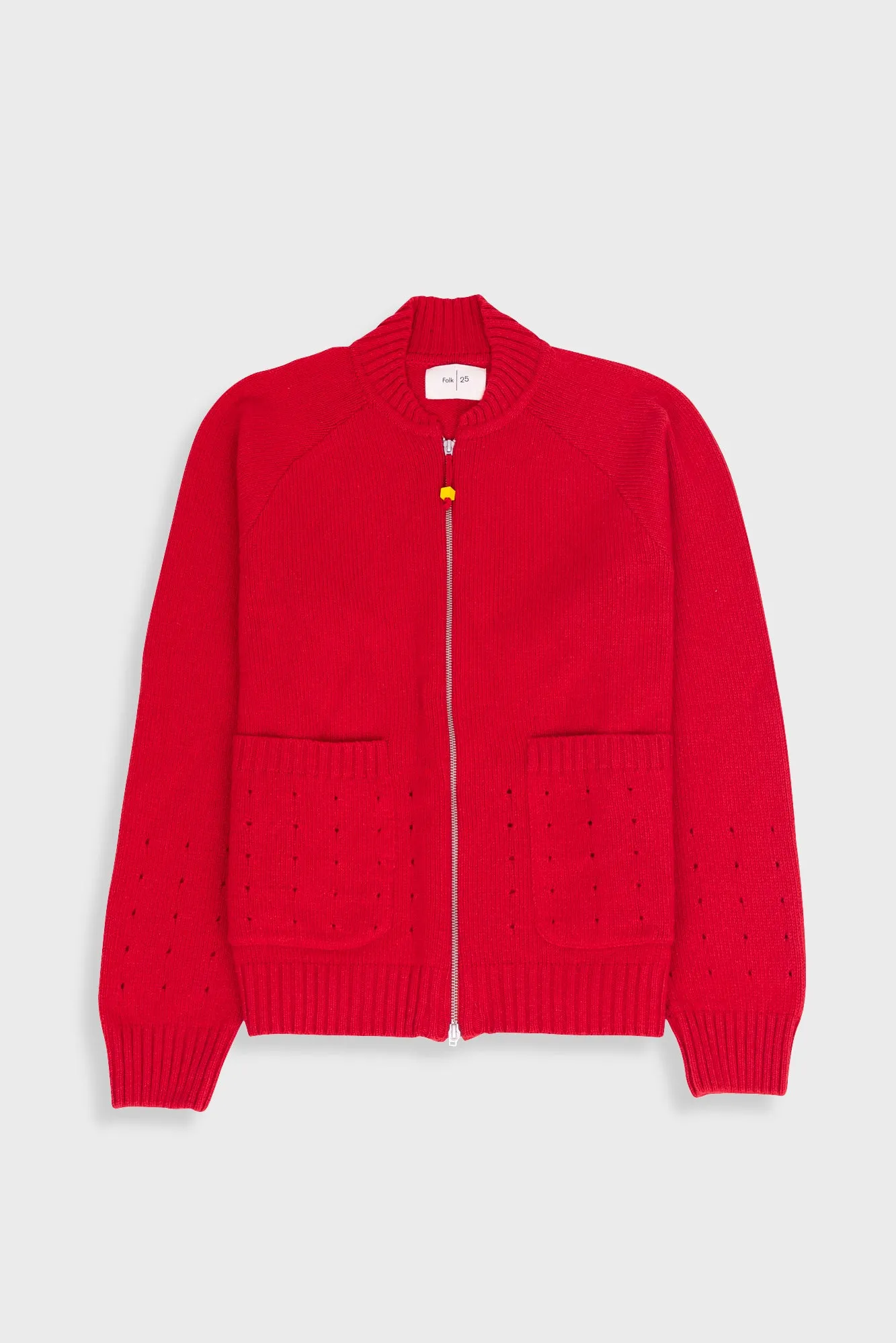Pointelle Knit Bomber - Raspberry sold by Folk