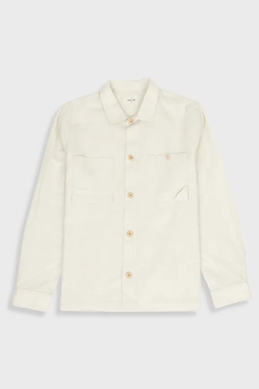 Anniversary Patch Overshirt - Stone Linen made by Folk