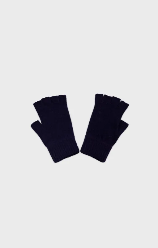 Iona Fingerless Gloves - Navy made by Folk