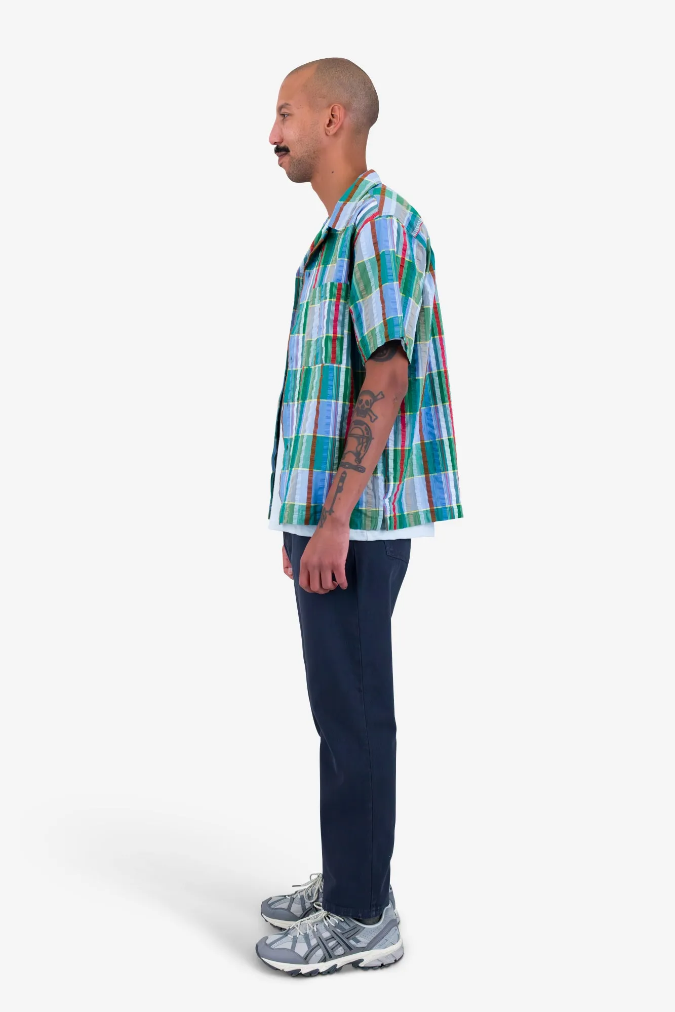 Relaxed Soft Collar Shirt - Multicolour Check sold by Folk product image thumbnail 4