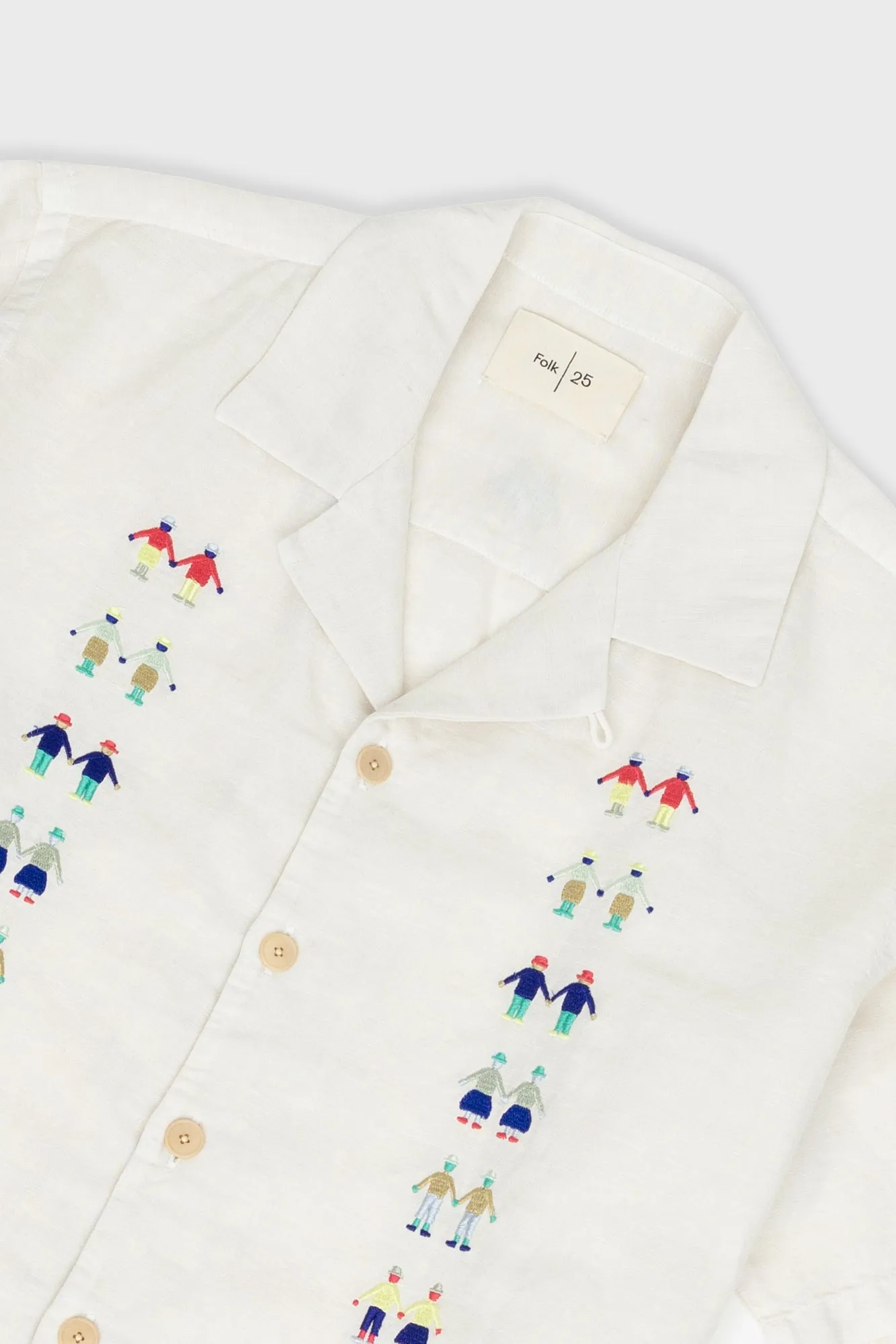 Relaxed Soft Collar Shirt - Ecru Track Embroidery sold by Folk product image thumbnail 5