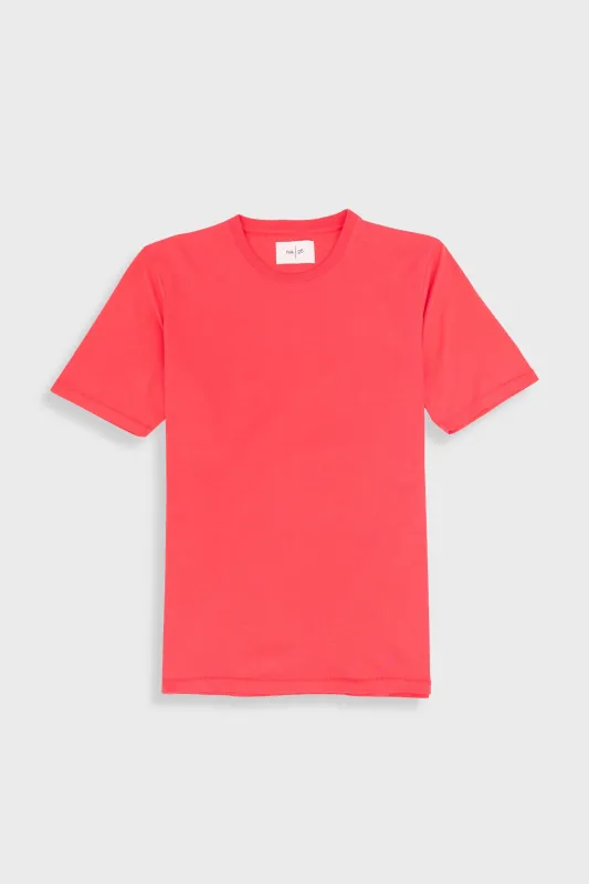Contrast Sleeve T-Shirt - Raspberry sold by Folk