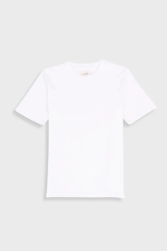 Short Sleeve Textured T-Shirt - Bright White sold by Folk