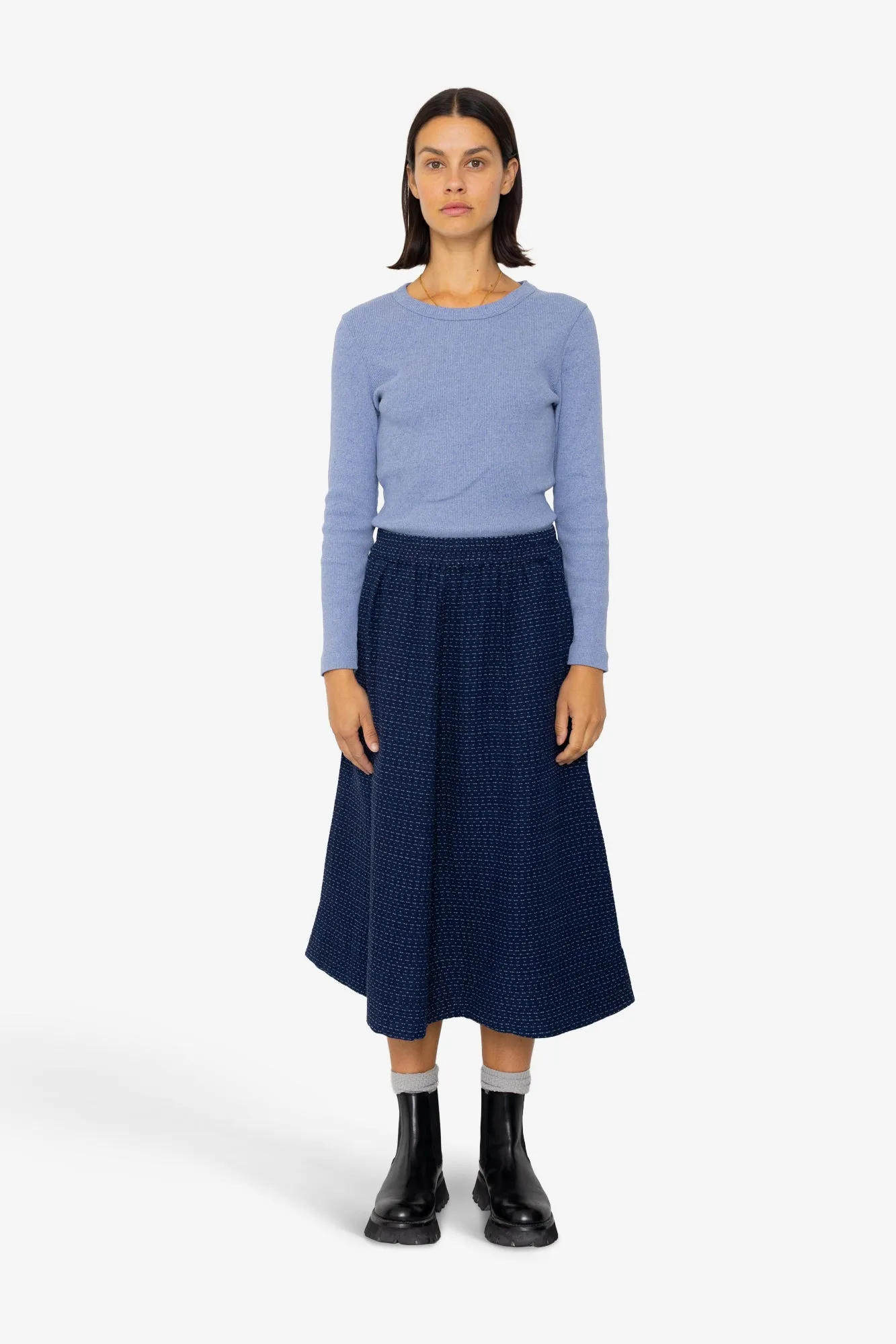 Full Seam Skirt - Indigo Floatstitch sold by Folk product image thumbnail 2