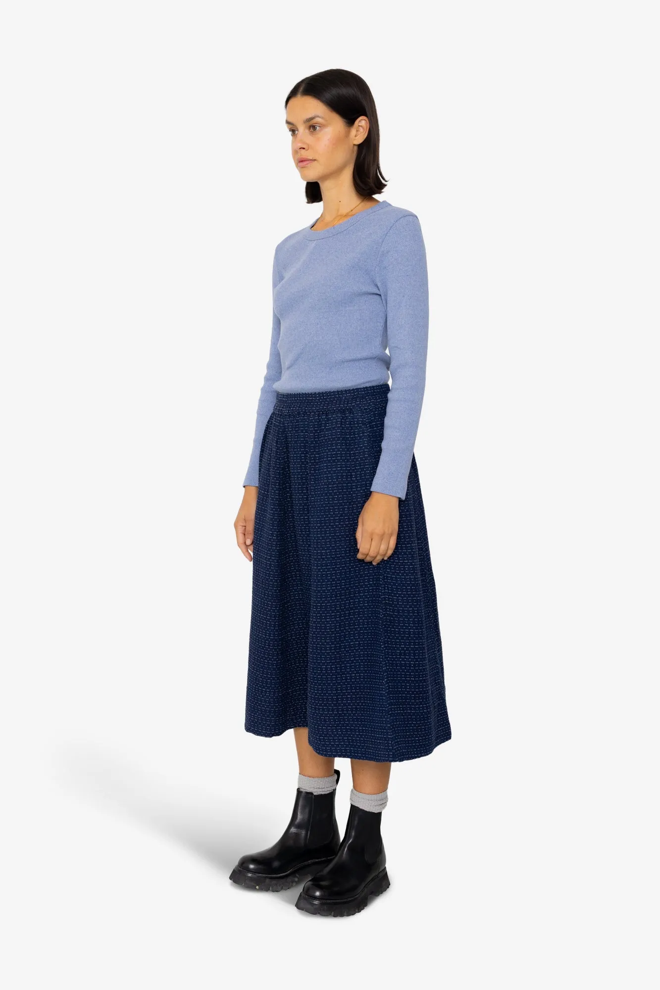 Full Seam Skirt - Indigo Floatstitch sold by Folk product image thumbnail 3