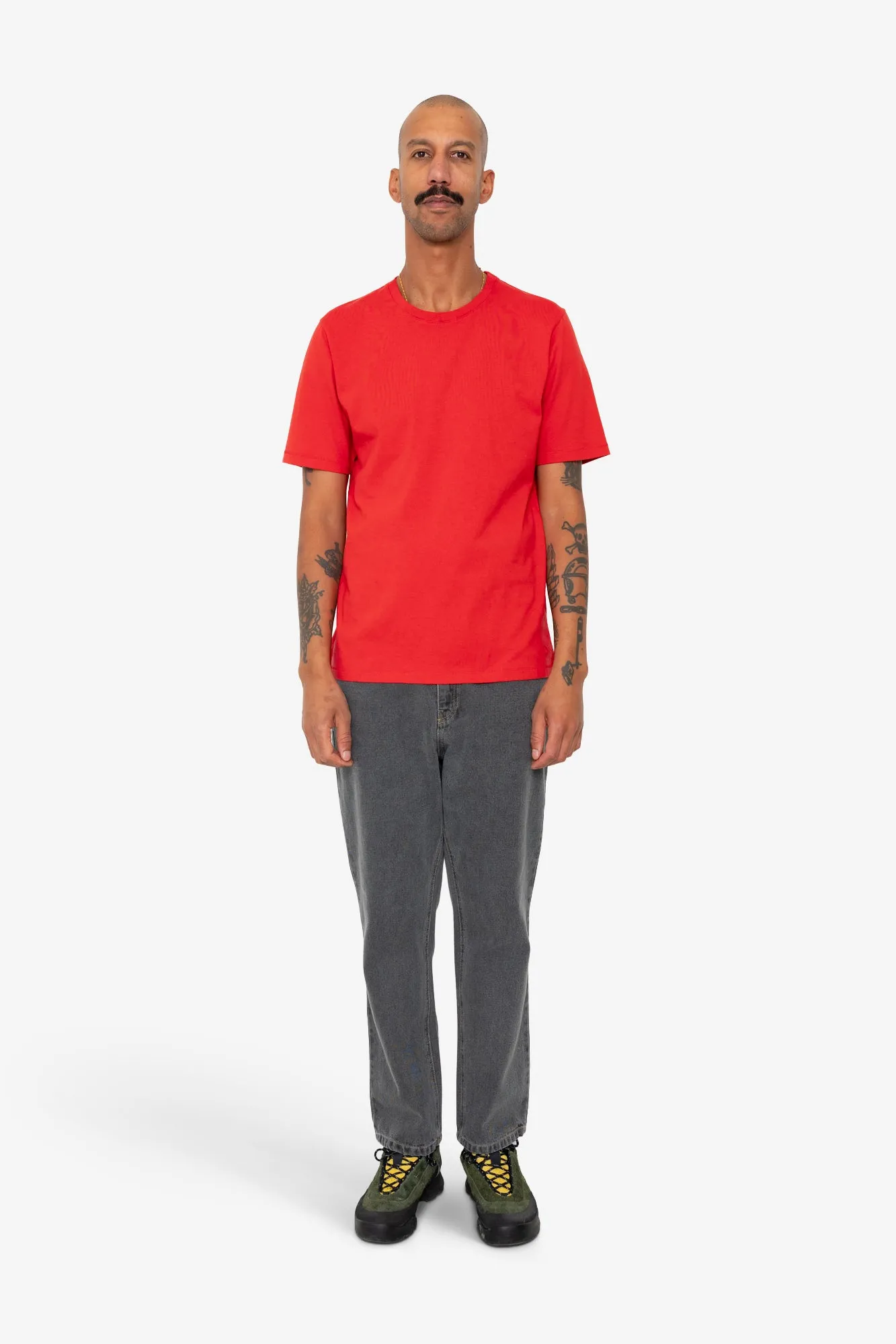 Contrast Sleeve T-Shirt - Crimson sold by Folk product image thumbnail 2