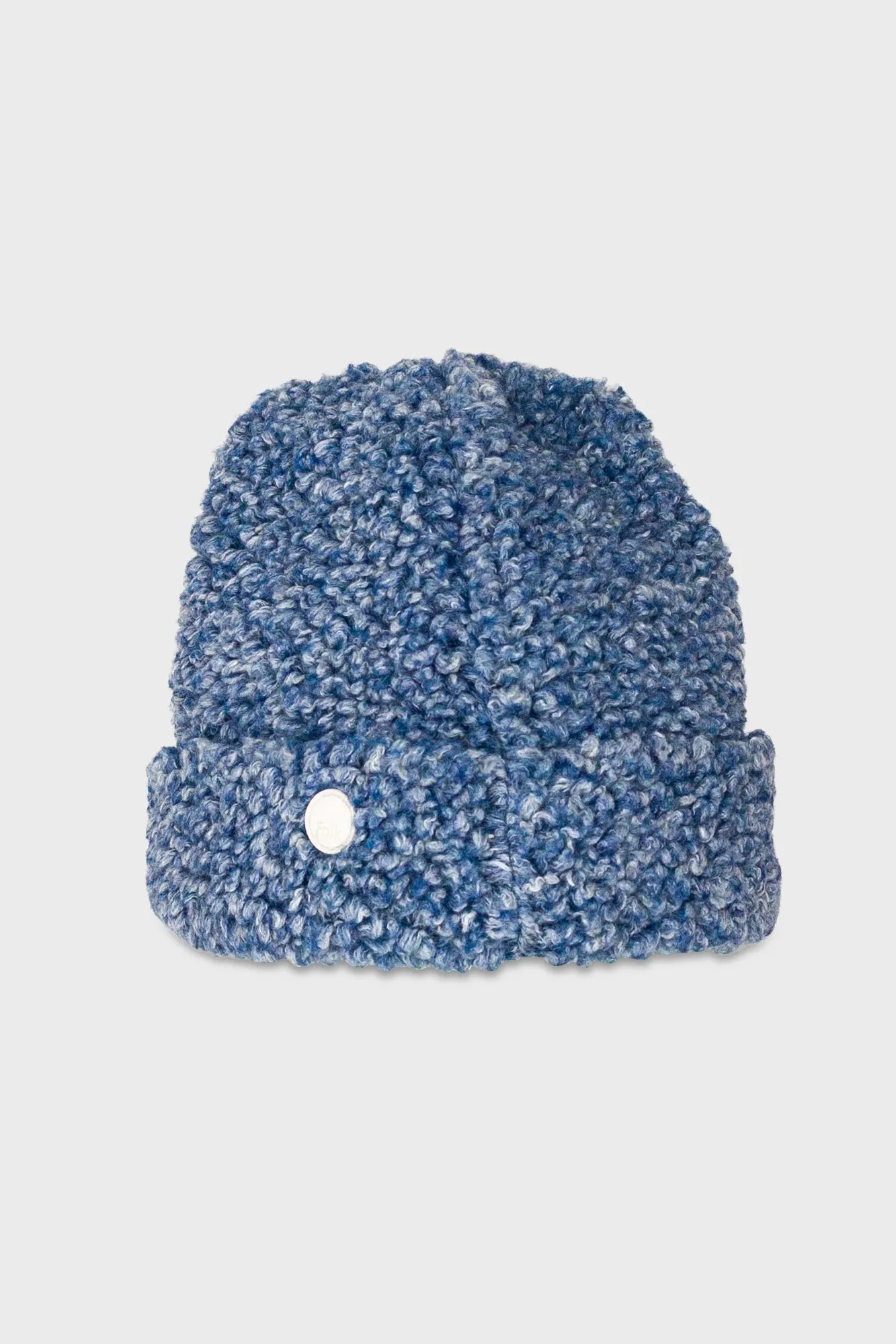 Fleece Beanie - Soft Blue Curly Wool sold by Folk